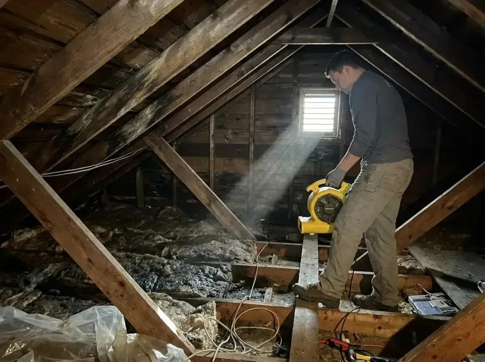 attic-water-damage-drying-proc-007 — frequently asked questions, Emergency Water Extraction & 24/7 Flood Response in Parkers…